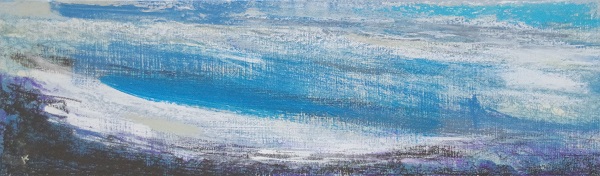 'A winter walk, east of the Drumochter Pass', Acrylic & Pastel, 2019, 76 x 23cm